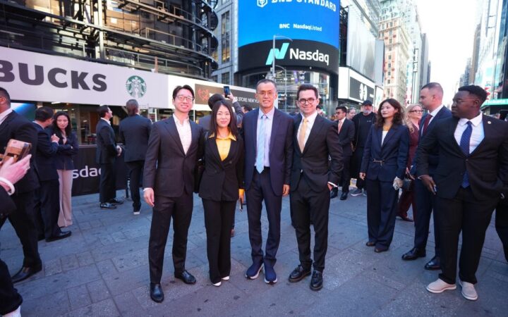 CZ Joins BNB Standard at Nasdaq Opening Bell